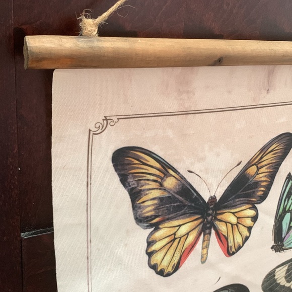 Butterflies Burlap & Wood Scroll Wall Décor - Picture 3 of 15